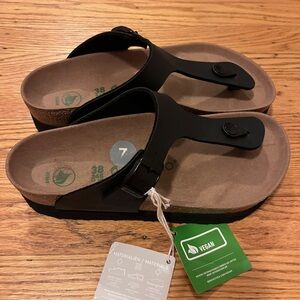 Birkenstock Papillio Gizeh Sandals Womens Flex Platform Black NWOT size 7.5 (38)